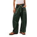 Dark Army Green Barrel Pants