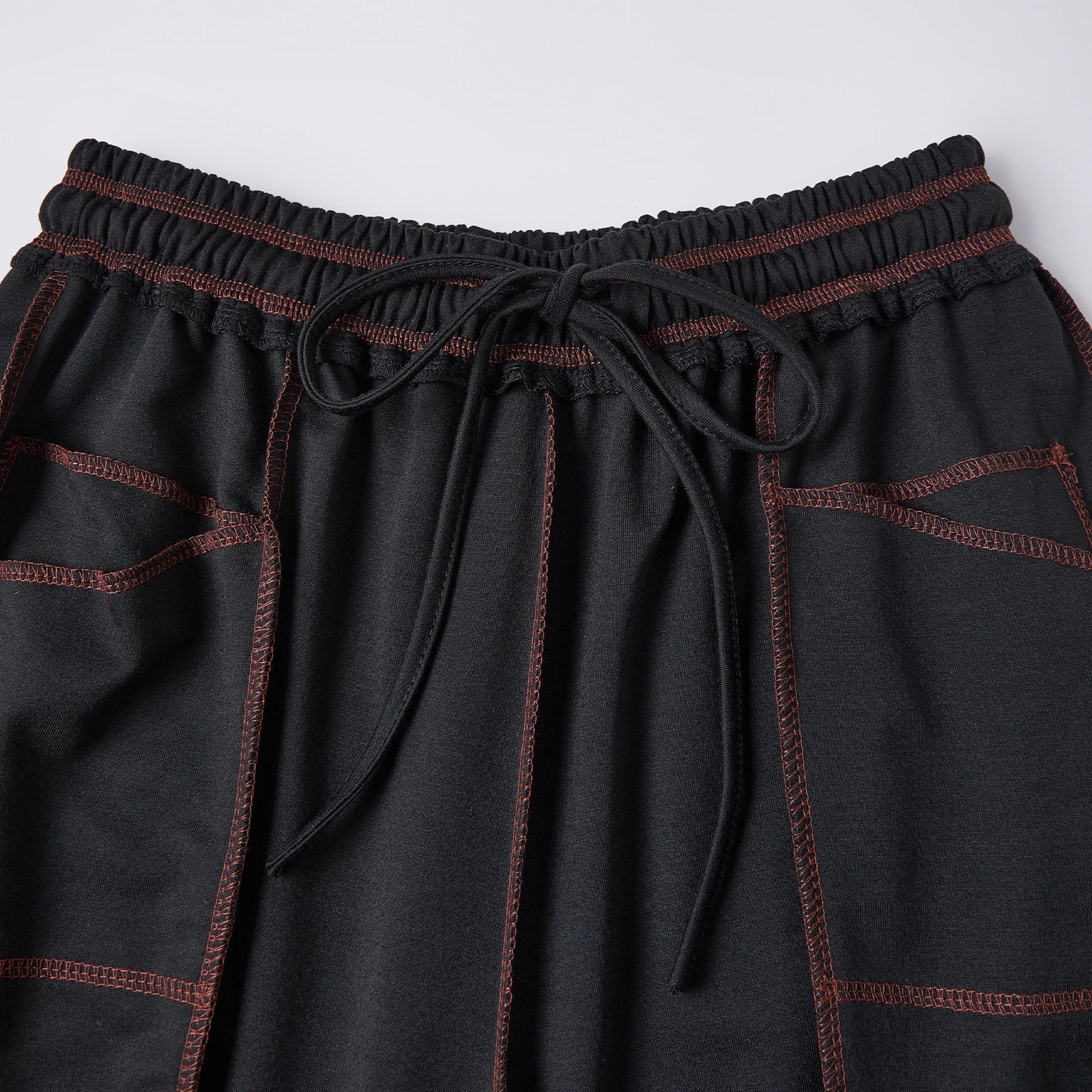 Women’s Drawstring Contrast Color Barrel Pants – Wide Leg Baggy Loose Fit Y2K Sweatpants for Spring Summer