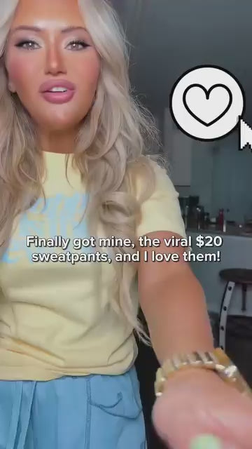 Women’s Drawstring Contrast Color Barrel Pants – Light Blue